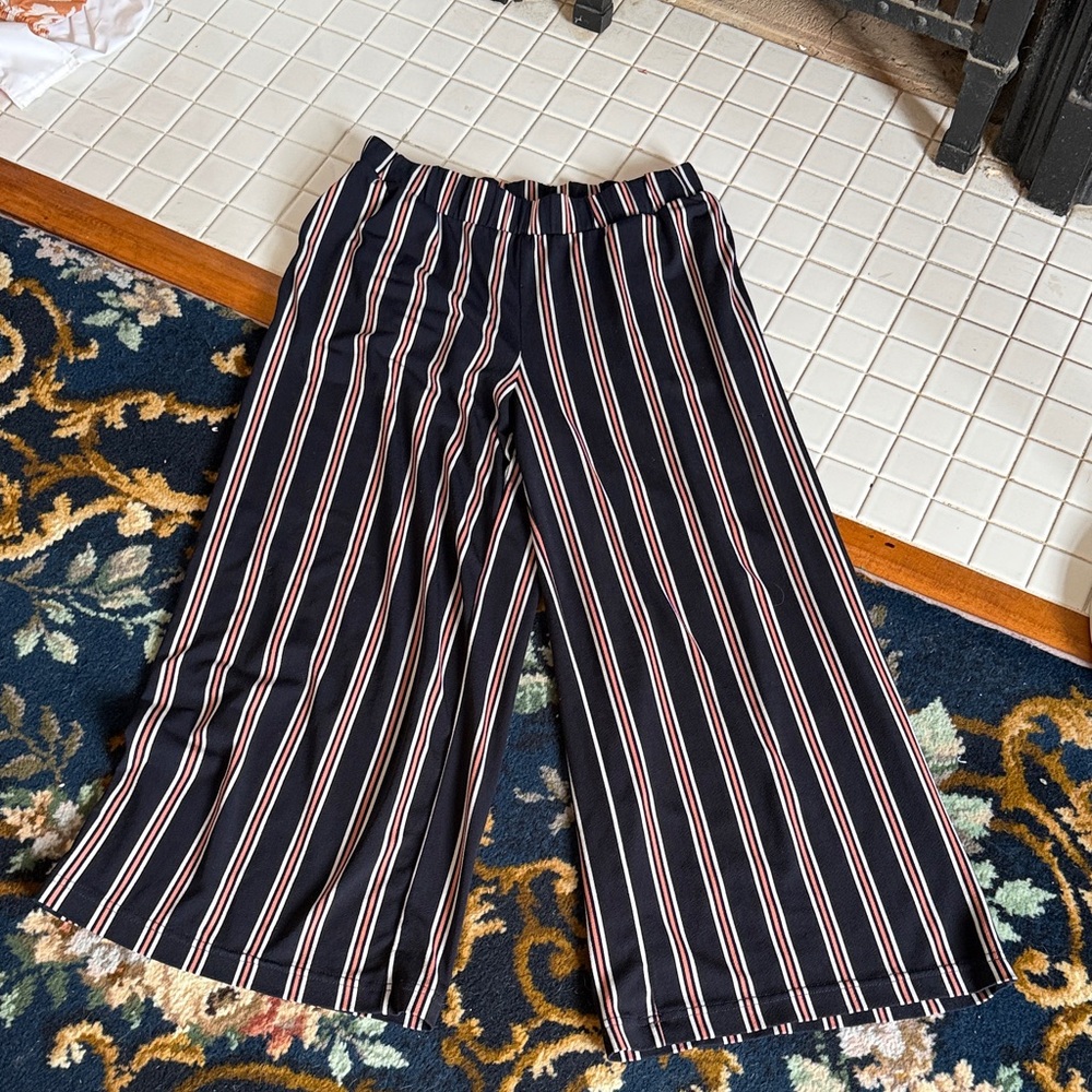 Banana Republic Navy Striped wide leg pants- worn a few times-98 retail